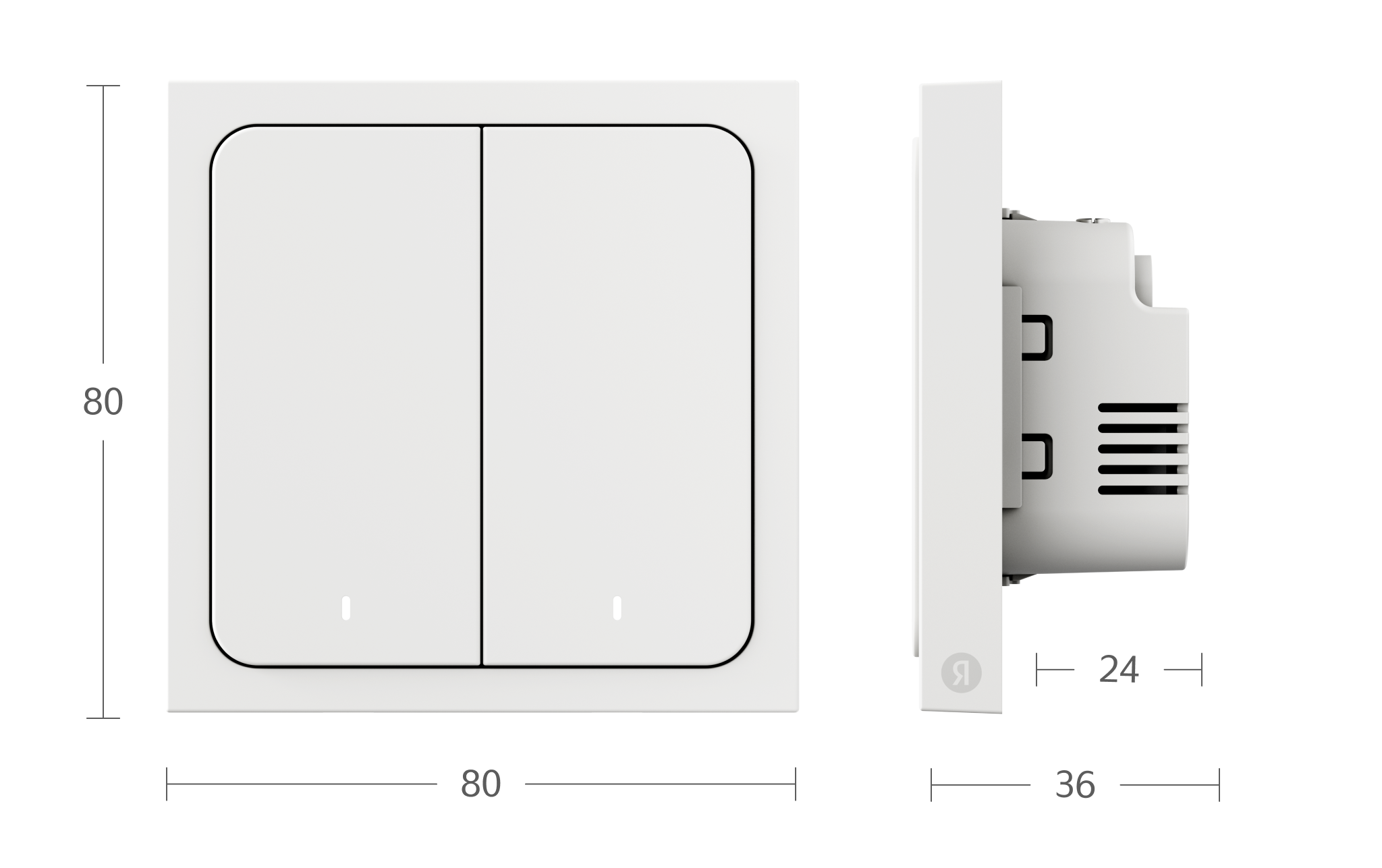 Фото размеров выключателя YNDX-00532