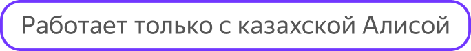 Работает только с казахской Алисой