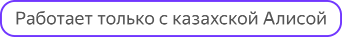 Работает только с казахской Алисой