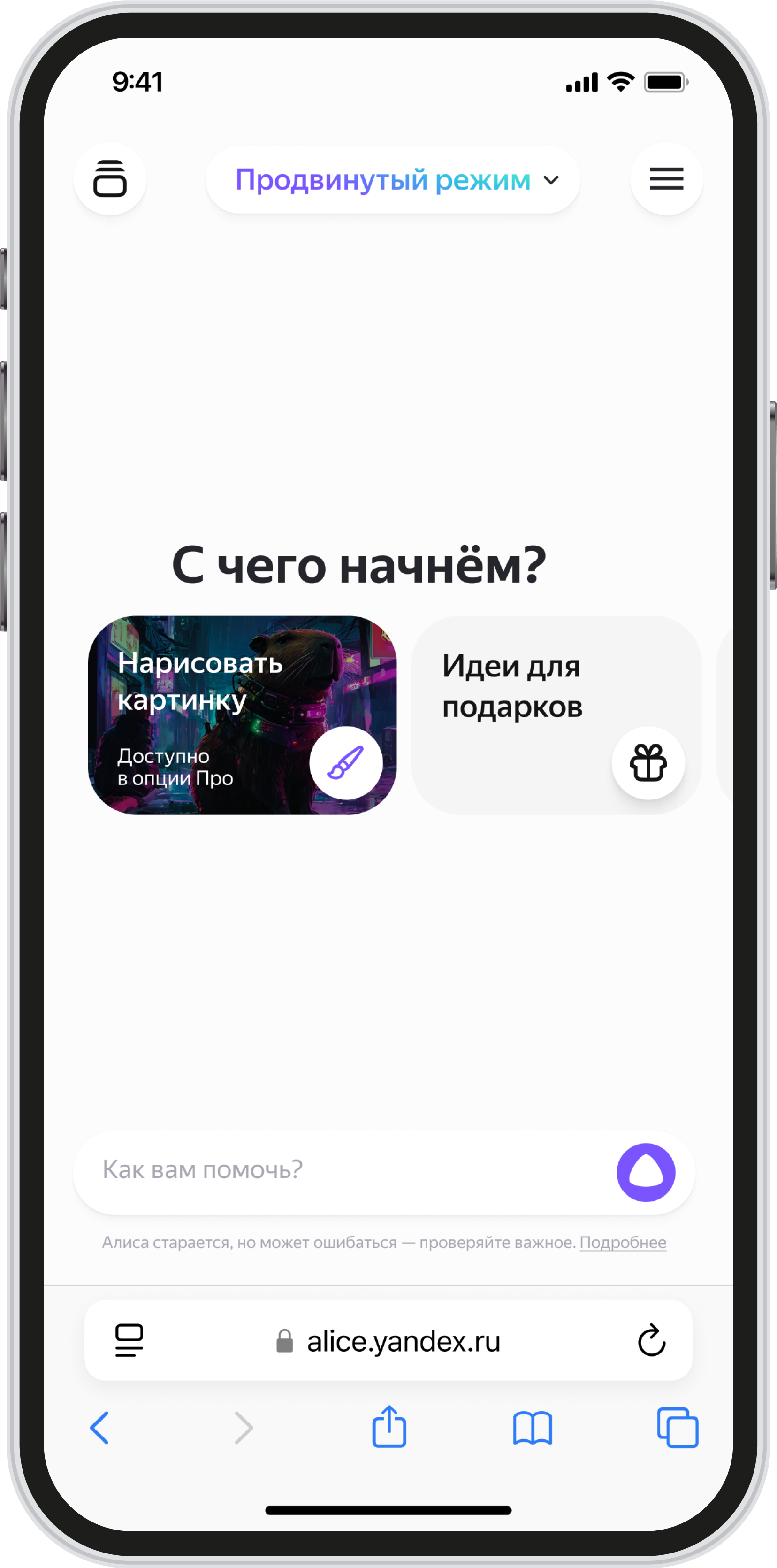 Чат с Алисой — Справка